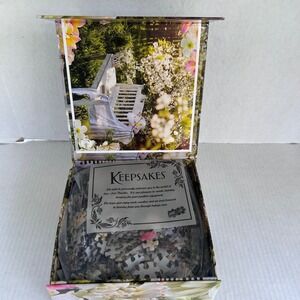 Sure-Lox Keepsakes Garden Bench Floral Jigsaw Puzzle 18204MSDG White‎ Green New